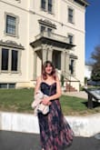 I purchased this dress to wear as a wedding guest, and it was the right decision! Although it ran a little small, I wouldn't change the purchased size cause it is manageable. Very pretty dress. Love the color, pattern, and material! - Alexandria P.