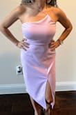Needed something simple but classy. I like the asymmetrical dress. The slit is not too revealing. - Yesenia A.