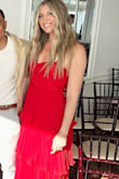 I felt so pretty in this dress. It's feminine and fun, and I stood out in the bright red color. I bloat really bad when I drink, so I don't like wearing something right in the midsection but also don't like to hide my figure in tent-like dresses. The tiers on this dress gave me shape but hid any bloating from drinks. I'll most likely be buying in other colors! - Melanie S.