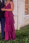 Fits really nice; a little big in the top area, but you couldn't tell with my arms down. Definitely needed to be steamed, but looked 10x more expensive after steaming. Got a bunch of compliments!! - Eden S.