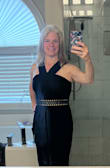 Beautiful dress. Well made. I ordered a L. Normally, things are tight on my upper body and too big on my lower. I'm built like an inverted triangle. I had to take the straps up a little. Med probably would have fit, just snug. Overall, I'm very pleased - Michelle C.