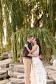 I purchased this for our engagement photos, and it was perfect! Beautiful and flowed great in the breeze. I'm a 38DD and was able to wear this with boob tape. - Catherine C.