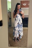 LOVE! I've almost bought the same dress in other patterns it's very comfortable and gorgeous on! It is a little deeper of a v than I thought but I just put a stitch in or safety pin - Jennifer W.