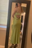 Bought this for a wedding I'm going to in May and it's perfect! The material is very high quality and feels nice on my skin, the back is stunning and in the right position where I can wear a regular strapless bra. The color is beautiful. I could not have asked for a better dress. - Hannah C.