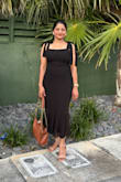 I love this dress. My height is 5'1, short woman. This dress fits me very well, and I'm looking tall as well. - Chhaya P.