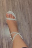 I was looking everywhere for The Perfect Wedding Shoes for myself. I wanted something simple yet with pearls and I kept seeing pearls placed on the front open toe lace, but pearls wrapped around your ankle? Omgggg perfectttt I can't wait to wear these! Size is perfect ordered a 7.5 - Emily C.
