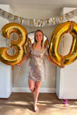 As one of my friends noted, I looked like a disco ball when the sun hit this dress (in the best way). It was super cute, I got so many compliments. It's pretty short, but after all, it is a mini dress. - Elisabeth A.