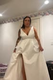 This is absolutely my dress wedding dress. Thick good quality. I'm so so so happy! Photos attached are when I got it home. I do need to get it tailored a bit to fit my bust. But other than that I'm SO happy! An amazing quality dress for the price. - Kristen N.