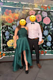 I wore this to a friend's wedding and I felt so fancy! The dress is a stiff material and good steaming is needed but the dress was beautiful. I wore 6in chunky heels with this dress and it was the perfect length. - Maddie F.