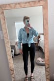 Love this shirt! It has nice fabric that is so comfortable and fits well. Some shirts like this are so boxy, but I really like this one! It looks wrinkly in my photo since I just washed it, but it irons really well. - Alissa S.
