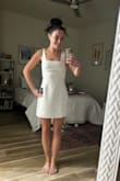 It's such a cute dress, very classy and flattering! It fit me really well in the waist and had a lot of room on the bottom. A little loose on the top but I also don't have much to give lol. I wore a different dress for my grad but this would be perfect for a bridal event honestly. - Maddy B.