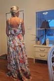 I loved this fabric. The dress was really tight around lower ribs and WAS way too long.  Hemming was expensive so I decided to go with a different dress. - Teresa E.
