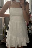 I am usually a small or medium depending on the brand and a size 4! After looking at the size guide and seeing that a small should be dress seizes 2-4 and 26 waist I thought that would be perfect but if it fits you perfect at a 26 waist- and then the fabric doesn't stretch when you breath/sit down & it is so uncomfortable. The dress itself is beautiful. it's just the reality of shopping! I would recommend sizing up, though! 
Unfortunately, they are sold out in M now and I wanted this for my graduation. :( - Giana H.