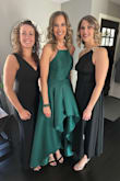 I am 5'10 so it is difficult to find dresses long enough. This high low dress fit perfectly. The back length hit just above the ground. The color is a deeper green than what is on the website but equally as beautiful. 

Highly recommend. - Kristi H.
