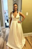 This was almost THE DRESS, but then last minute, found one on Lulus I loved even more. This dress fit perfectly, and it is flattering. It's comfortable, and I love the pockets. I'm a very soft cup after having a couple of kids, but I didn't need a bra with this dress - Rachel K.