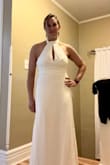 It fits nicely but for me. I didn't love the detail at the top around the chest. The material is lovely, and the dress is comfortable. - Rachel K.