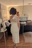 Material is good quality and stretchy. Xs is bit tight but fits well, didnt want to risk S running big but would probably fit well also. Looks sexy but elegant. - Katarina O.