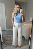 I bought both a large and medium (I'm like a 4/6 generally) and the medium fit the best. However, they are relatively see through - so you'll need to adjust accordingly. - Brittany S.