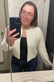 Love this jacket! Purchased to wear over wedding dress or bridal shower. Fits perfectly. - Khristina G.
