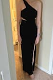 This dress fit beautifully and runs true to size! I am tall, so short girls may have a little excess length at the bottom. This is very flattering. It fits like a glove, but it's a medium thickness so hides any imperfections. - Sarah G.