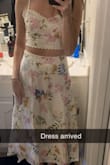 Took me a minute to find the zipper on the top but overall dress is fine. As mentioned by others, skirt is a little weighty but I am glad it's not see-through. I'm short but I still just fell like skirt was too long, wish it was a few inches shorter. Having a casual, beach wedding reception and this works ok. Still have not decided for sure but overall a cute fit. - Jenna P.