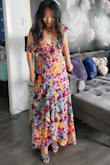 This is the dress that shows off your curves but minimizes your weak spots. Soft, flowy, and vibrant color. One of my favorite dresses in my closet. I will get worn out of it. I am so happy with it. - Josephine C.