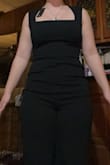 I wouldn't say I'm a small person, but this definitely made me feel that way. The material is stretchy and did hug my body but somehow it was till loose in the stomach/waist area. The legs are also SUPER long, and even with heels on, they still dragged. I would've had to hem them. Overall, I wanted to exchange for a smaller size, but they do not have a small in stock at the moment. I don't want to wait and risk not having it in time for my graduation. - Shelby M.