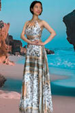 I like the sophisticated patterns of this dress. I am a petite woman, so I do have to hem it. There is an orange patch towards the right side of the dress. It doesn't make it look as bad as some of the previous reviews, where there is an orange square in the front. However, I think the one the model wears on the website looks better without any orange patches around the waist. Other than that, I do like it and would wear it to any outdoor summer parties. - Athena P.