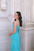 This dress is definitely my new favorite! The material is light yet very elegant. The top is flattering and comfortable, I never felt like I was going to slip out. The color is gorgeous and stands out against any background! - Grace M.