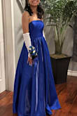 The dress fits perfectly on my daughter's prom, I have to alter the length since it's long for her but other than that it's pretty and has pockets on the sides which she loves most! - Gina M.