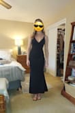 This dress was for a military formal function at the United States Naval Academy. My daughter loved the back. She's curvy/ athletic build. She ordered a medium. I felt the the dress was a little short, but she said it was easier to walk in. All in all, a quality dress! - Dannielle M.