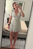 This dress had a much deeper V neck than expected, would be an issue for bigger boobs. - Katherine K.