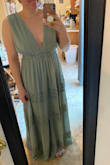 Ordered an XL initially, but that was a little too big around the girls. I wanted more of a fitted look, so I reordered a L and it's perfect! The length of the dress still touches the floor, which is a must for us tall girls, and it's a little more snug around my top half. Definitely a cute find for my engagement pics! - Kayla N.