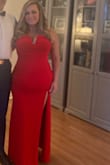 I'm calling this dress the Jessica Rabbit Dress because it hugged my curves in alllllll the right places. If you wanna feel like a million bucks, wear this dress! I got tons of compliments all evening. I wore this for a military gala, so I didn't want to show too much skin. I'm an hourglass, NOT a small size, and very very busty (I tried to list my bra size but the drop down menu on this site didn't have my size - I'm a 34GG), but the problem I have with most dresses that hug my curves is that I end up looking obscene in them. The slit is pretty high, but other than that, the dress covers well. The bust area (which I was worried about being too busty) is tastefully sewn so that yes, it is strapless and has a sweetheart cut, but the way the fabric lays makes it less revealing than other dresses of this cut and style. When I put this on, my husband walked in and his jaw dropped. All he could say is WOW. Get this dress, ladies, even if you aren't a size small. This one looks great on all bodies. - Eric F.