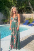 This dress is absolutely stunning. The only issue is that it is long. I had to have it trimmed and have high heels and it is still so long. I ordered the extra small too. This is my only complaint otherwise this is just beautiful. - Wendy Y.