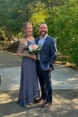 I ordered this dress to wear to a wedding. The bride's only request was shades of muted blue, and this fit the bill. I love the subtle high-low style because I didn't have to get it hemmed or worry about tripping over it. I am typically a size small or 2/4, and this dress fit perfectly. - Cheyenne H.