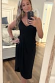 I am 5'7 and 146 pounds in a size medium. I love this dress! I wore it to a wedding recently. It is sexy but classy! - Rachael S.