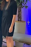 Love this dress. My boyfriend actually picked it out for me to wear to a wedding, and it's not something I would have ever picked out for myself. Turns out he can dress me better than myself =) It's so flattering. I'm normally a small, but the medium fits more comfortably on me. The only thing I will mention is the neckline is a bit wider/looser than what's shown in the photo online. - Ninotchka F.