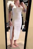 I love this dress! I wanted something that was classy, unique, and still a bit sexy. This fits my curves perfectly. The slit in the leg is just the perfect amount. - Martha S.