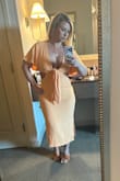 This dress is super comfortable and so pretty on. I will say that if you have a larger chest, you will need the double sided tape to keep the dress in place- or at least I did. But I loved wearing it and will absolutely wear it again! - Tyrella S.