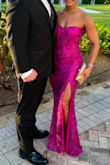 I really loved the dress. I had a black tie wedding and it was perfect. 
Fit perfectly, everyone loved it and I had many compliments during the wedding. The color is so vibrant - Azalia R.