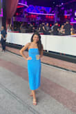 Loved this dress. Super flattering and perfect shade of blue. - Tania M.