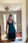 The dress is exactly what I wanted, it fits perfectly, and looks phenomenal! I am so excited! I am wearing it to my boyfriends prom so this was a perfect not very expensive option! I would 100% order again. Just be aware the sequins to scratch my underarms because they rub against and I have had a couple red marks but it's not too bad! - Nathalie G.