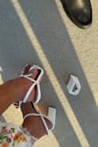 Love the shoe, but literally had them on for 5 minutes before one of the heels broke entirely off!!! Consider buying a better quality shoe elsewhere unless you want to be shoeless at an event like me! Very disappointed....luckily customer service refunded me without an issue. - Lori M.