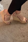 Pleasantly surprised by the comfort level - since they're wedges you can wear them much longer than heels. - Christel H.