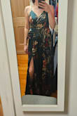 I liked this dress, but if you are small in the bust, you may not fill it out. Glad to see that the chest has the print on the inside so if it flips out, it doesn't look too bad. You could use some fabric tape to keep it in place if you were concerned. But in the end, I probably won't keep it because the chest is just too big for my 34Bs. - Ann H.