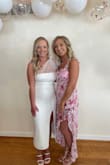 I wore this dress to my bridal shower and got tons of compliments. It was comfortable and a stretchy material. I washed it in a mesh bag and the pearls stayed on. Great quality! I got a size medium - Jenna