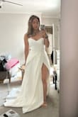 It's so beautiful but the bust and stomach area are too big. I'm waiting for the size 6 to become available. Hopefully, the hips won't be too tight because the hips are perfect in size 8. - Kathy H.
