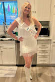 I ordered this for my bachelorette party and was so happy with it! The fit is so flattering and the movement of the fringe is perfect! - Colleen K.