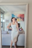 Perfect dress! The small was a little too snug for a curvy figure, but the medium fit perfectly. Since I'm a little smaller in the chest, I went to get it tailored, and it fits perfectly! Love love can't wait to wear it - Nikki G.